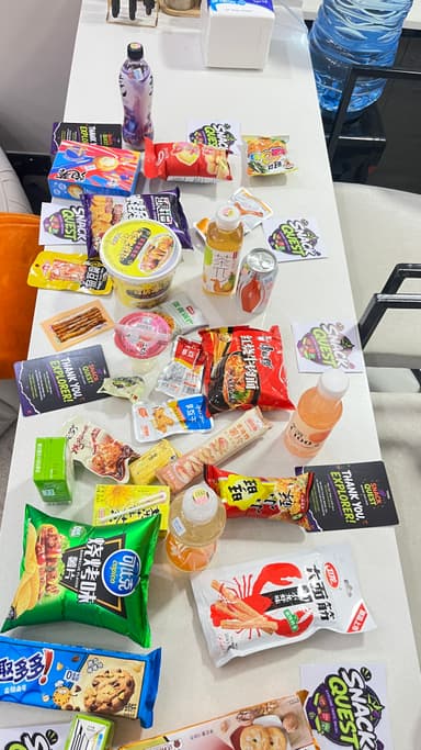 A real Snack Quest box, unboxed